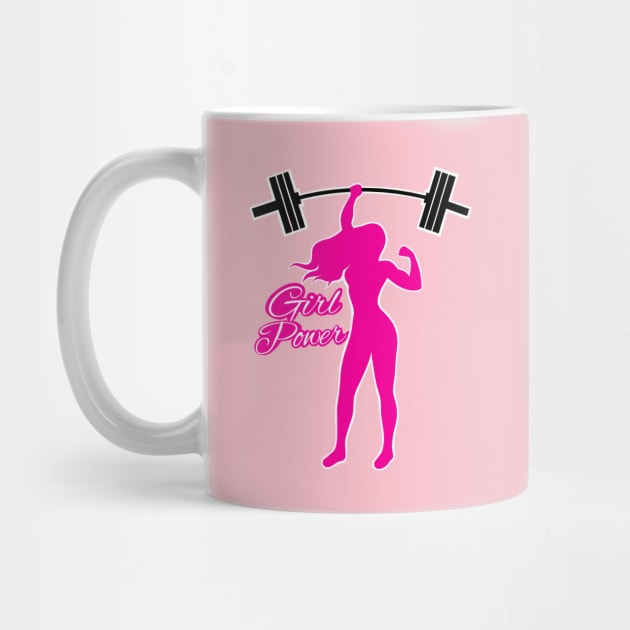 Barbell girl, gym girl, fitness women by TimAddisonArt